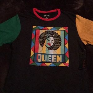 Red, black & gold top